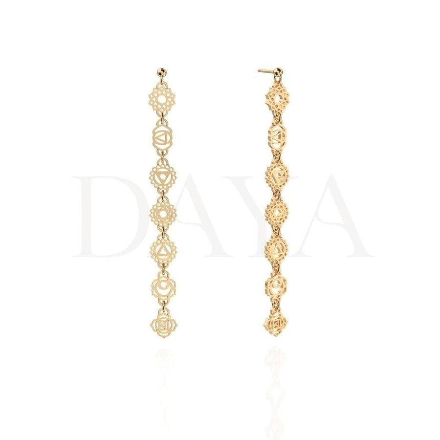 Daya 7-Chakra Gold Earrings