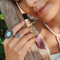 Silver Lunar Sunbeam Ring