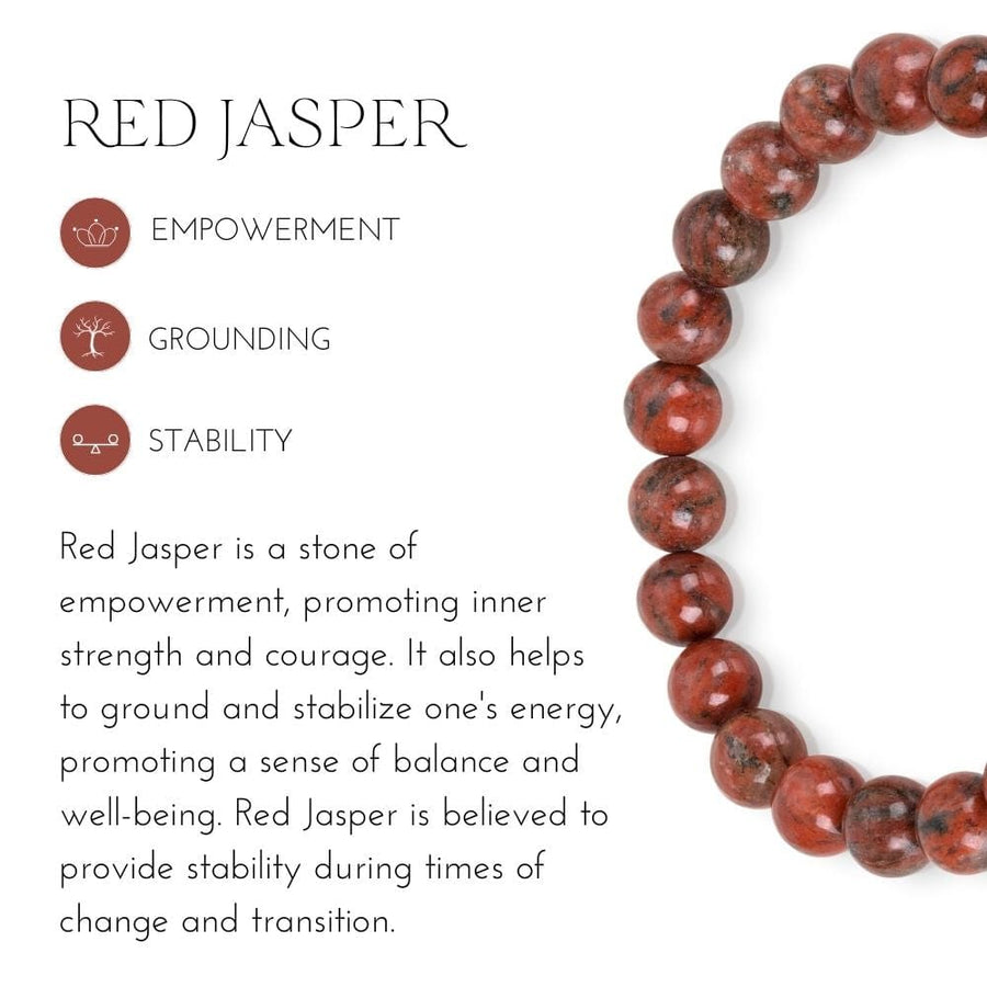 Stärkendes Mala-Armband aus rotem Jaspis